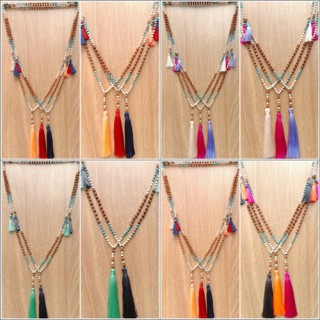 mix beads rudraksha stone tassels necklaces new design shipping free